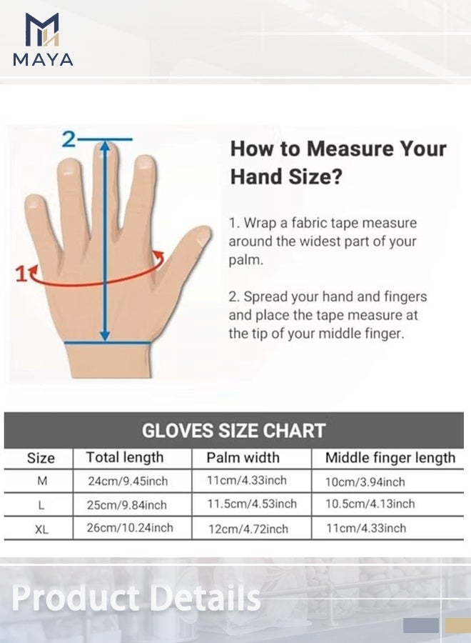 Maya XL Workout Gloves, Full Palm Protection & Extra Grip, Gym Fishing Fencing Gloves for Weight Lifting, Training, Fitness, Exercise (Men & Women) - Image 3